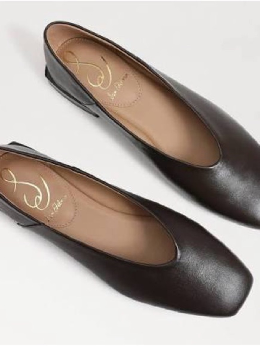 Sam Edelman Kasey Black Leather Square-Toe Flat - Picture 4 of 8